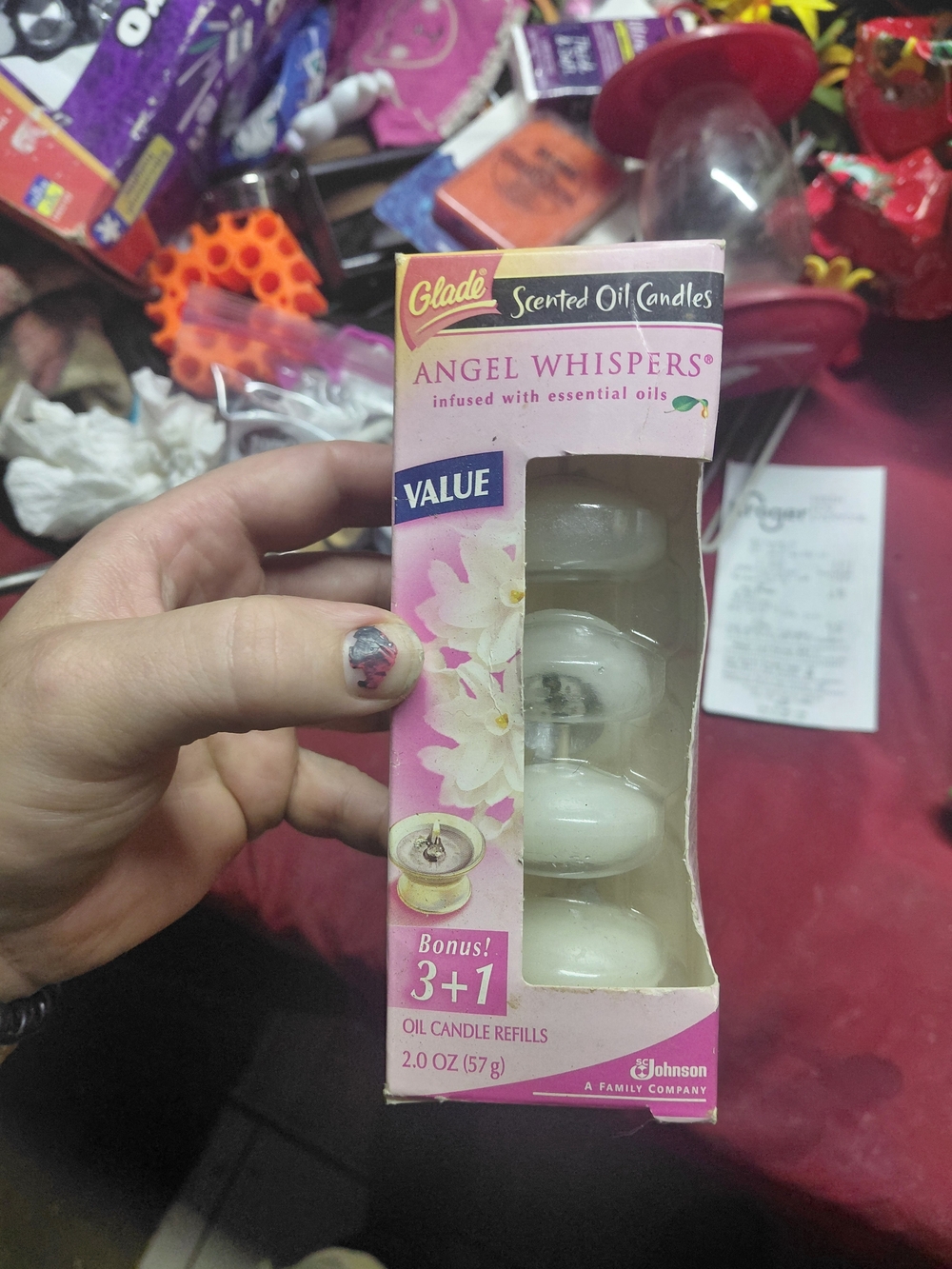 Glade Angel Whispers Scented Oil Candle Refills - Pink and White